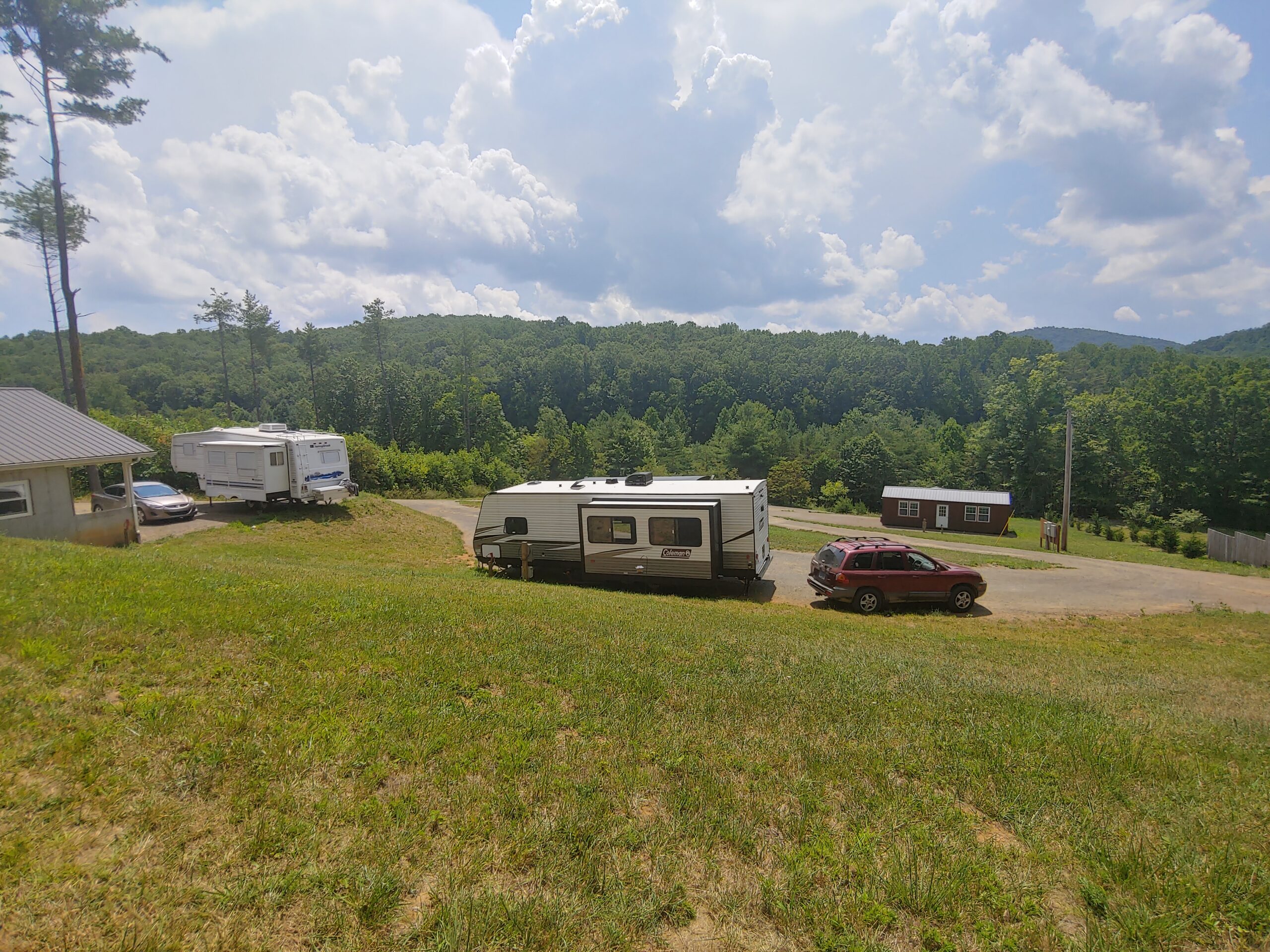 View of the Floyd Parkway Village campground with campers